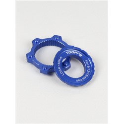 Адаптер тормозного диска (ротора) Six-hole (6 болтов) под крепление втулки Centerlock hub. TOOPRE CLDA-01 Комплект адаптер+ чашка. Синий