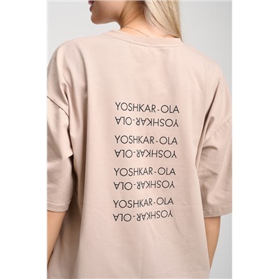 Футболка  женская оверсайз бежевый "Йошкар-Ола"