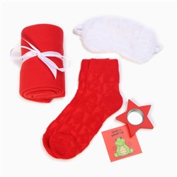 Набор новогодний подарочный "Время подарков" плед и аксессуары