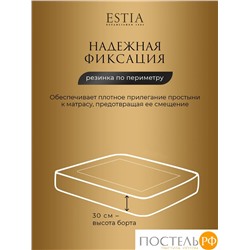 Estia ЭНТОН Простыня на резинке 160х200+30, 1 пр., хл./сатин