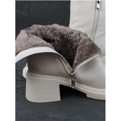 04-M3-L802 BEIGE Ботинки зимние женские (натуральная кожа, натуральный мех)