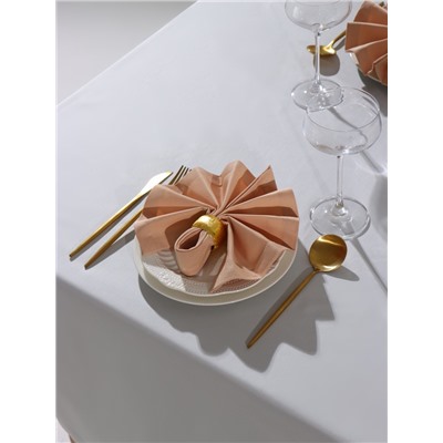 Набор салфеток с декоративными кольцами «Этель» Beige pleasure, 40×40 см - 4 шт., 100% хлопок, саржа 190 г/м²