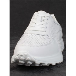 05-HY24-1D WHITE Кроссовки женские (натуральная кожа)