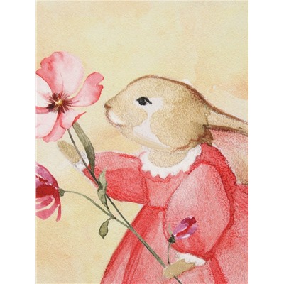 Полотенце кухонное «Этель. Зайчик с цветком», 40×73 см, 100% хлопок, саржа 190 г/м²