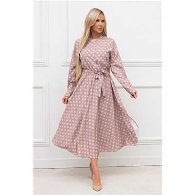 Бежевое платье с принтом Остин №1