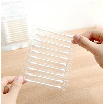 Ватные палочки в индивидуальных упаковках, 60 шт. Биоразлагаемые