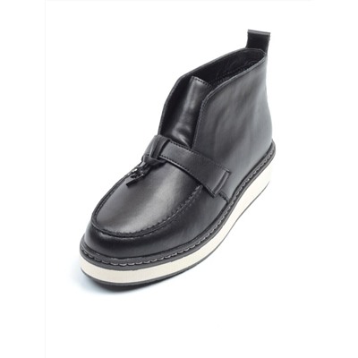01-5172-1 BLACK Ботинки женские демисезонные (натуральная кожа, байка)