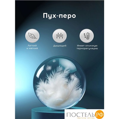 MEDSLEEP МУЛАРД S Подушка 70х70, 1пр., хлопок-тик/пух-перо, 1300г