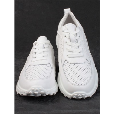 05-HY24-1D WHITE Кроссовки женские (натуральная кожа)