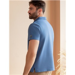 Футболка-поло из фактурного трикотажа