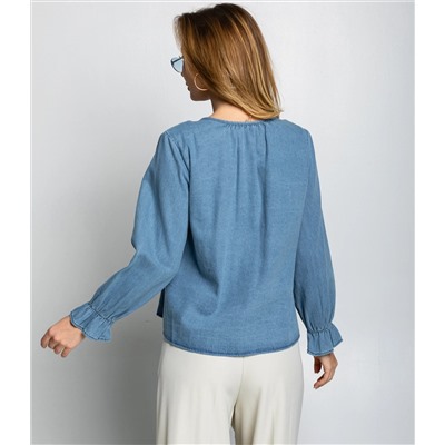 Блуза #КТ73555, голубой