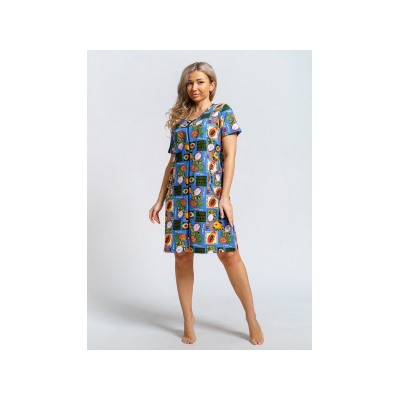 924 Халат "Тропики/голубой"