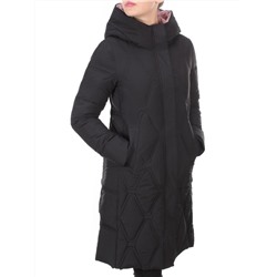 2158 BLACK Пальто зимнее облегченное  женское YINGPENG (150 гр. холлофайбер)