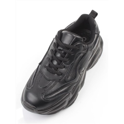 03-24F-31 BLACK Кроссовки женские (натуральная кожа)