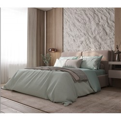 Постельное белье из вареного хлопка ХВ-012 голубая полоса