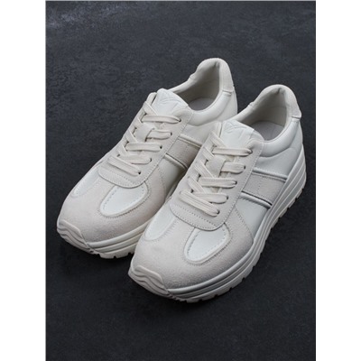 03-A1020-2 LT. BEIGE Кроссовки женские (натуральная кожа, натуральная замша)