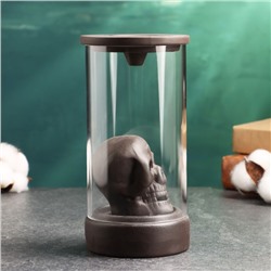 Подставка для благовоний TAKE IT EASY «Череп», набор благовоний конусы, стелющийся дым, 8×16.5 см