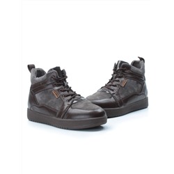 04-PA-18Z BROWN Ботинки зимние женские (натуральная замша и кожа, шерсть)