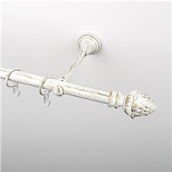 Карниз металлический стыкованный, 1-рядный "Агра", белое золото, гладкая труба, ø 19 мм (kn-465)
