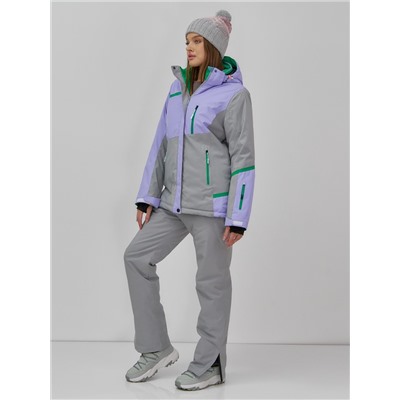 Горнолыжная куртка женская зимняя сиреневого цвета 7092Sn