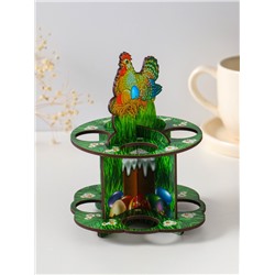 Подставка для 8 яиц в двух ярусах «Курочка ряба», 15.5×12.5 см
