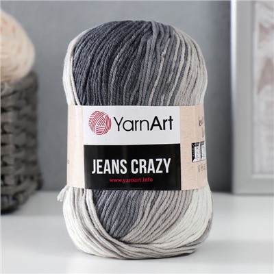 Пряжа для вязания спицами, крючком YarnArt, Jeans crazy, 55% хлопок, 45% акрил, 160 м/50 г, (8204 принт)