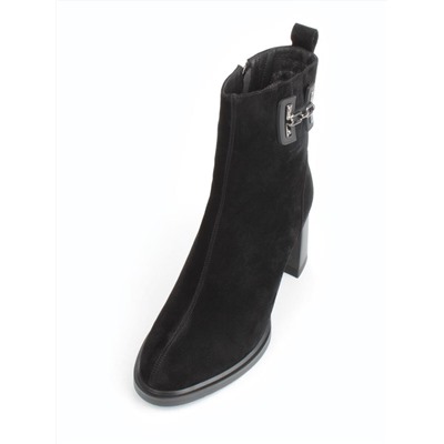04-M3-L811 BLACK Ботинки зимние женские (натуральная замша, натуральный мех)