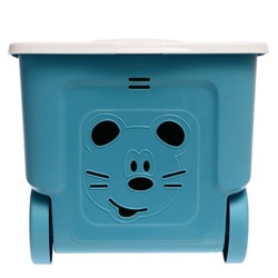 Детский ящик для игрушек COOL, на колёсах, 50 литров, цвет синий колокольчик