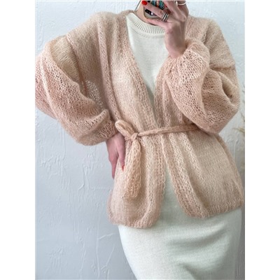 Кардиган вязаный паутинка, Песок