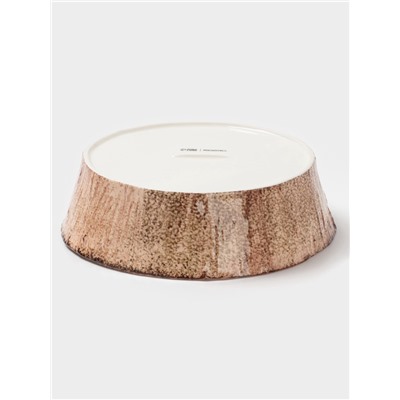 Тарелка глубокая Magistro Wood, 1.95 л, d=23.5 см, фарфор, коричневая