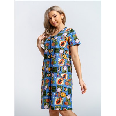 924 Халат "Тропики/голубой"