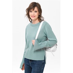 Джемпер вязаный с разрезами на рукавах