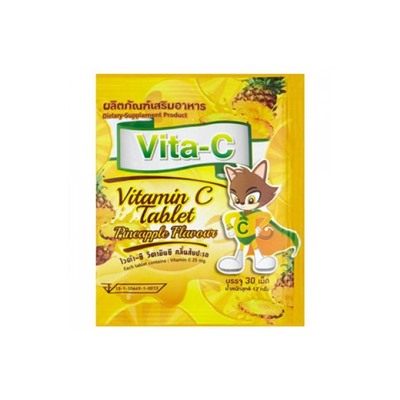 Витамин С для детей со вкусом ананаса от VITA-C VITAMIN C PINAPPLE FLAVOR 25 MG. 30 TABLETS