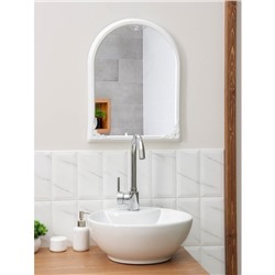 Зеркало в рамке для ванной комнаты, 49,5×39 см, пластик, белый