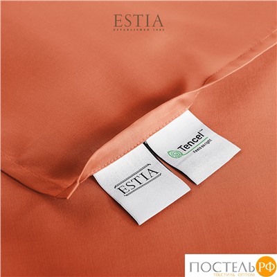 Estia ОРНЕЛЛА оранж Простыня на резинке 200х200+30, 1пр.,тенсель