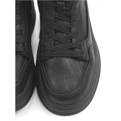 01-A324-4B BLACK Ботинки демисезонные женские (натуральная кожа)