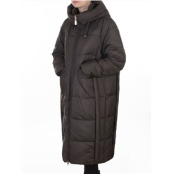 8891 GRAY/BROWN Пальто зимнее женское (200 гр. холлофайбер)
