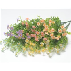 Ветка в букете зелени ромашка мелкая 7 веток. Цвет в ассортименте, без права выбора.