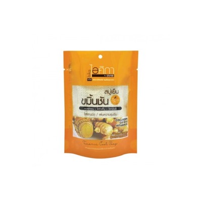 Спа-мыло с куркумой в мешочке из люфы с охлаждающим эффектом Isika By Supaporn, 70 гр