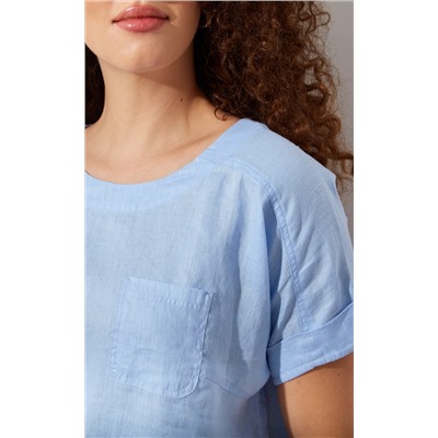 Блузка лен F212-1130 pale blue