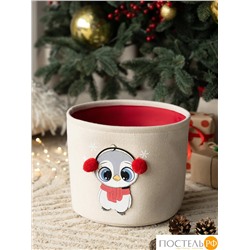 DOME ЭЙРА беж/красн Корзина для хранения 25,5х20,5 см., 1 пр., полиэстер