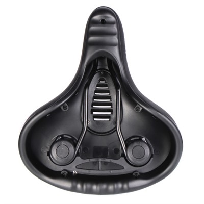 Седло велосипедное комфортное COMIRON TOKYO C012 265x220, Технологии: ED, MEMORY FOAM, Верх: PU с пресс. принтом, Цвет: Чёрный+:Желтый/ АКЦИЯ /уп 20/