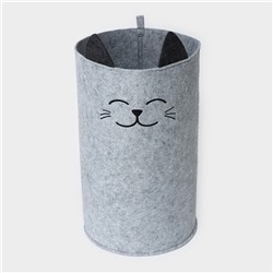 Корзина для хранения Funny «Котик», серая