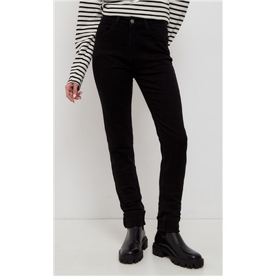 Джинсы утепленные женские Slim Fit F122-0140W black
