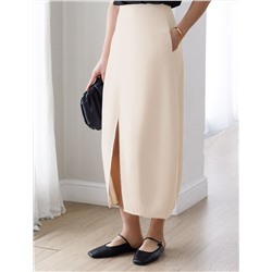 Юбка тюльпан с разрезом скроенная по косой из плотного лиоцелла