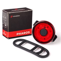 Фонарь задний COMIRON "PHAROS" корпус: ABS, IP67; свет: 3LED, 80lm CR2032х2. два режима, 15 г,  до 100 часов работы в сигнальном режиме /уп 120/480/