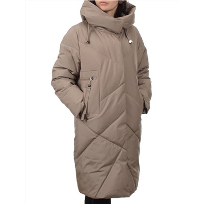 8825 DK. BEIGE Пальто зимнее женское (200 гр. холлофайбер)