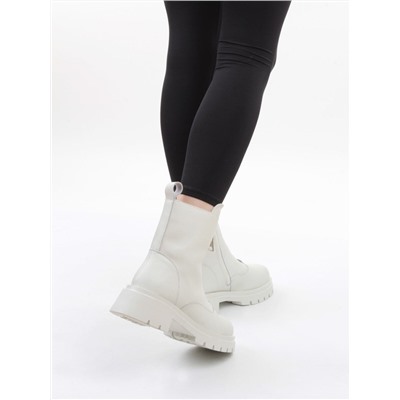 04-PAX87-2Z MILK Ботинки зимние женские (натуральная кожа, 100% шерсть)