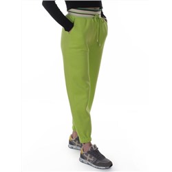 2615 LT. GREEN Брюки утепленные спортивные женские (85% хлопок, 10% полиэстер, 5% спандекс)