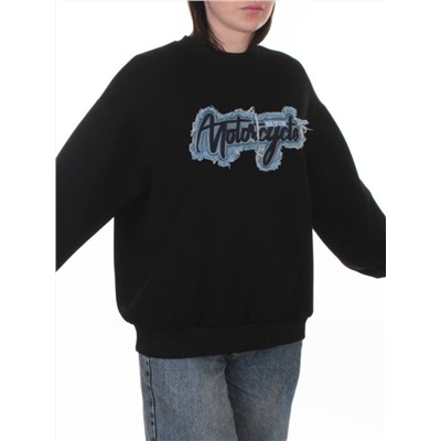 3410 BLACK Свитшот женский (95% хлопок, 5% эластан)